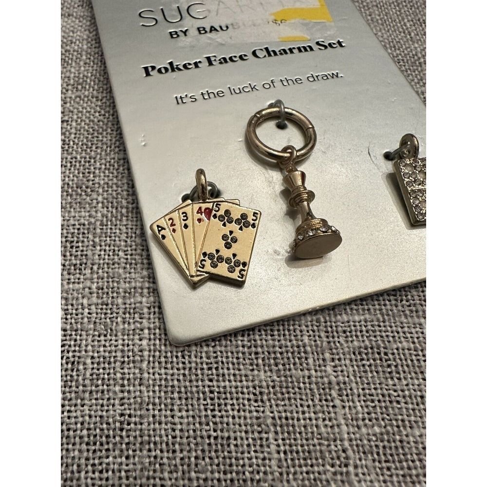 SUGARFIX by BaubleBar‎ Cook Customizable Gold Bracelet Charm Set 3pc A10 - Picture 2 of 4